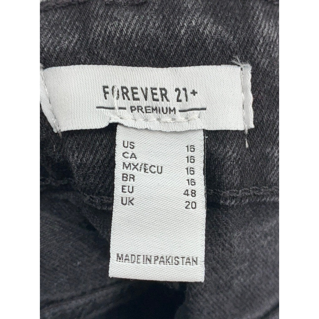 FOREVER 21+ Women's Plus Black Super Skinny Denim Jeans SZ 16