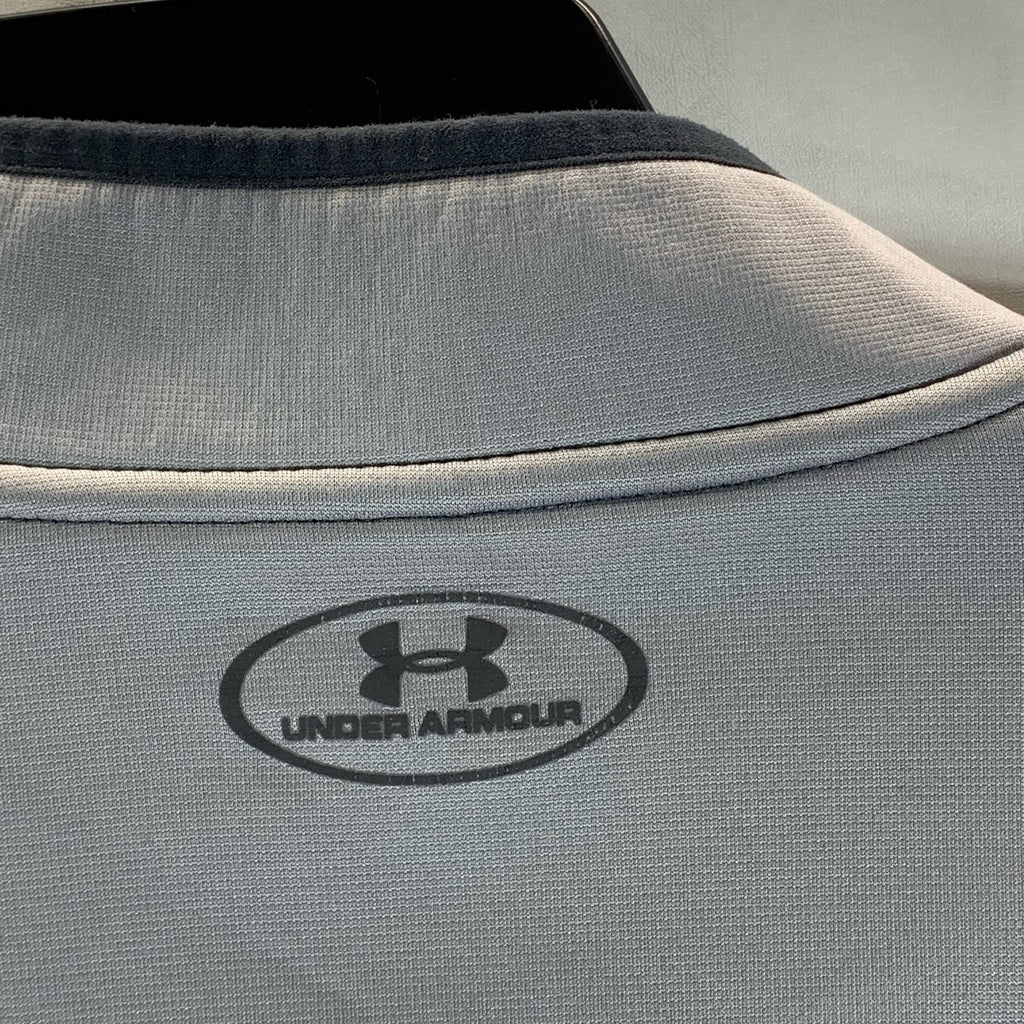UNDER ARMOUR Men's Gray/Black Steel Goldgear Quarter-Zip Fleece Loose Sweater XL