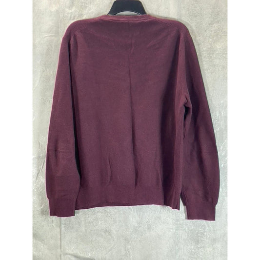 J.CREW Men's Eggplant Crewneck Knit Long Sleeve Pullover Sweater SZ L