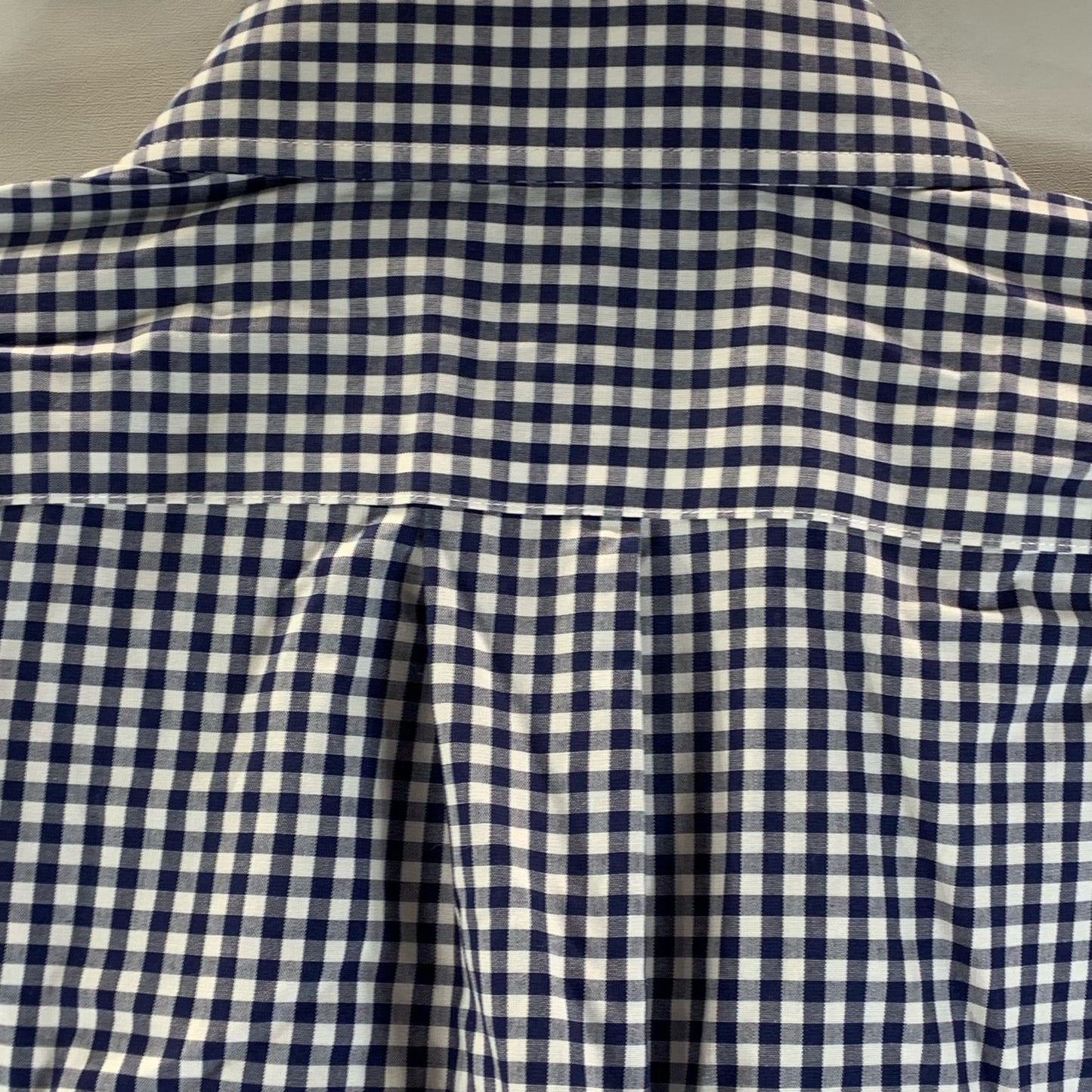 J. CREW Men's Oasis Authentic Navy/White Gingham Classic Bowery Dress Shirt SZ L