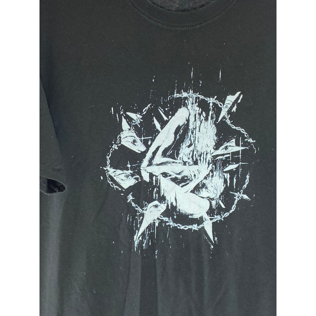 MEISHI SMILE Men's Black Psychic Contagion Crewneck Graphic T-Shirt SZ L