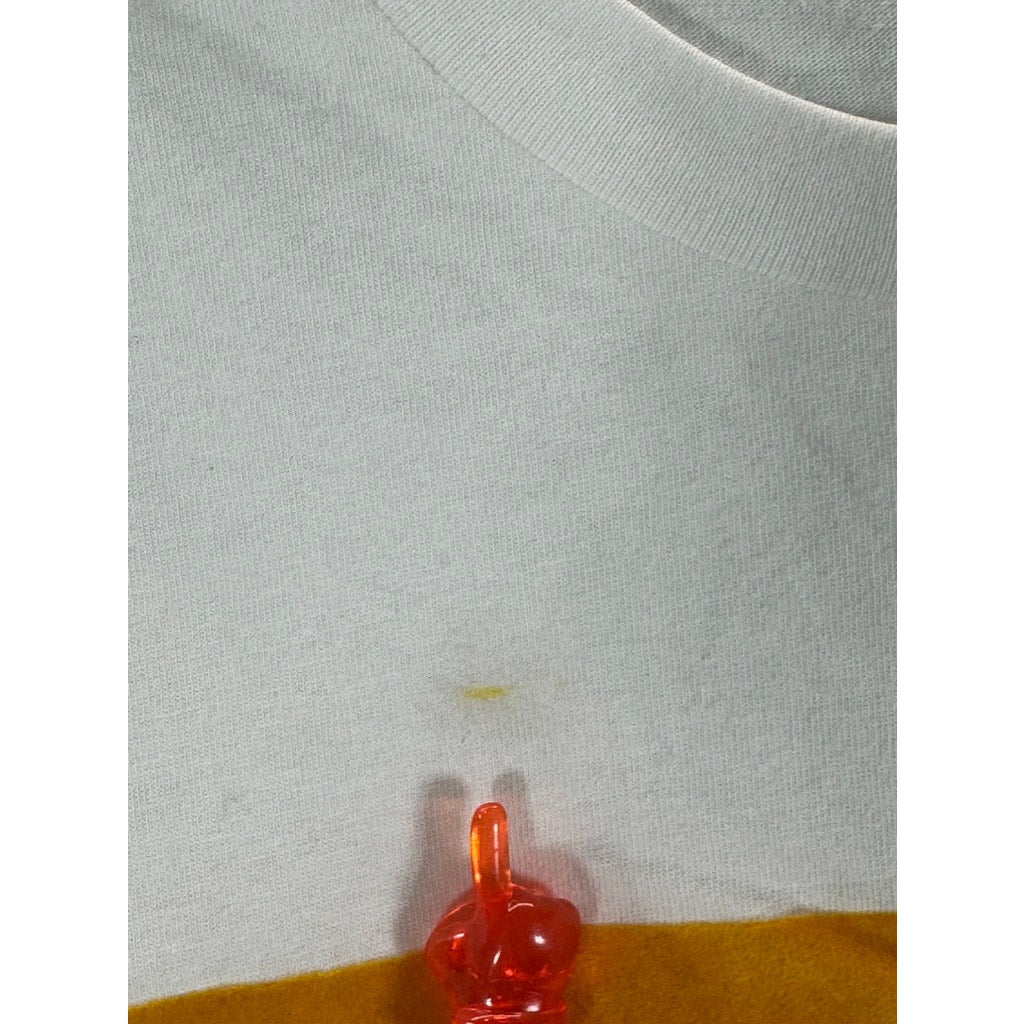 TRUE RELIGION Men's White/Orange Graphic Crewneck Short Sleeve T-Shirt SZ M