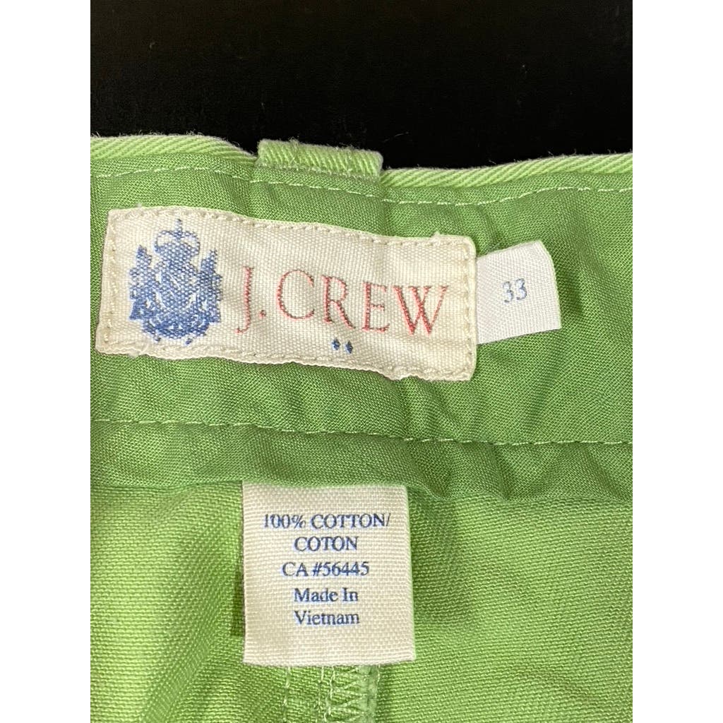 J.CREW Men's Green Four-Pocket Stretch 9" Chino Shorts SZ 33