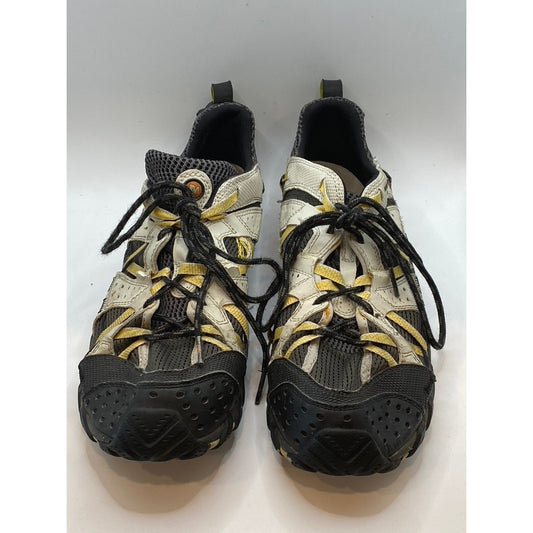 MERRELL Men's Black-Yellow Mesh Continuum Lace-Up Hiking Sneakers SZ 10.5
