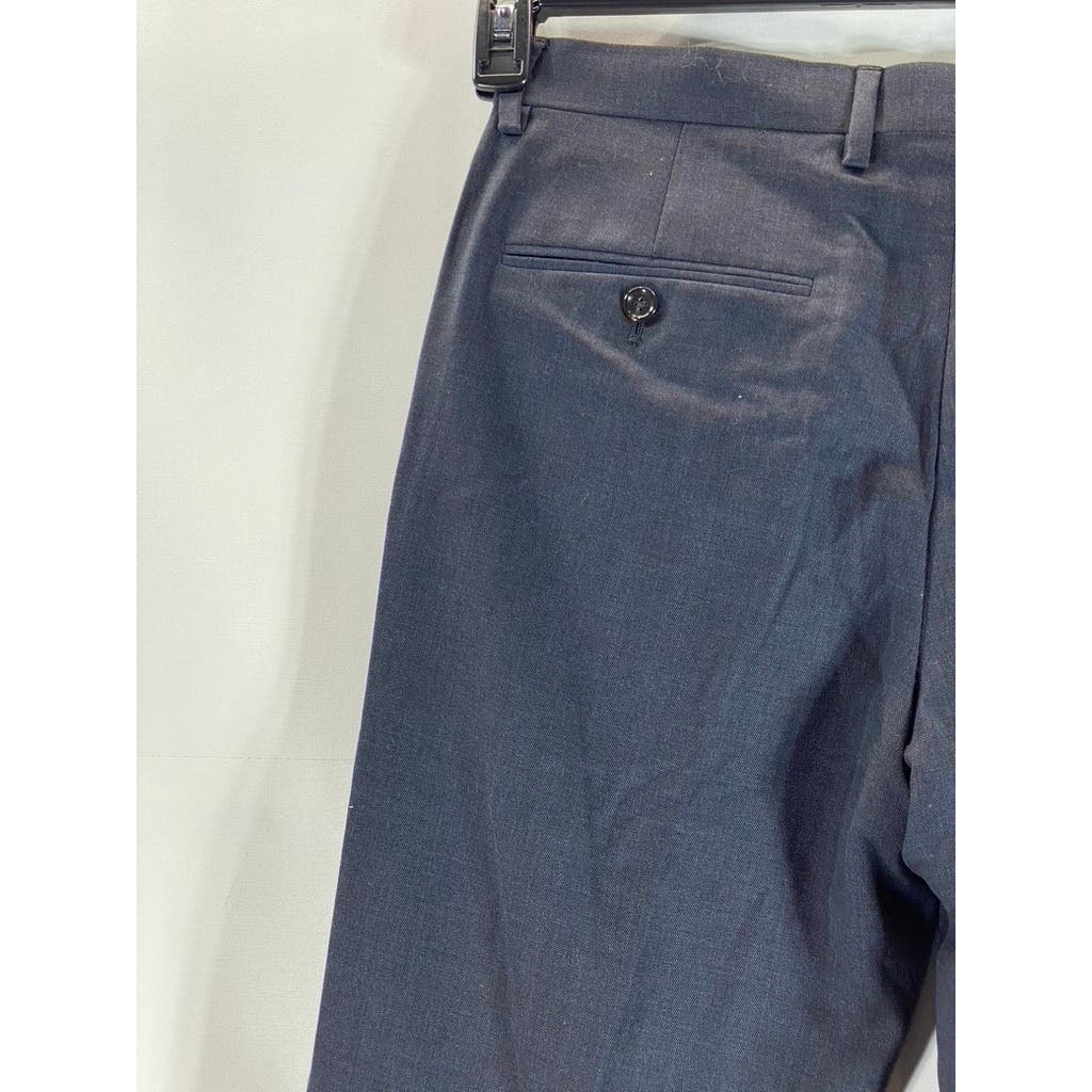 J. CREW Men's Navy Ludlow Classic-Fit Flat Front Stretch Wool Suit Pant SZ 30X32