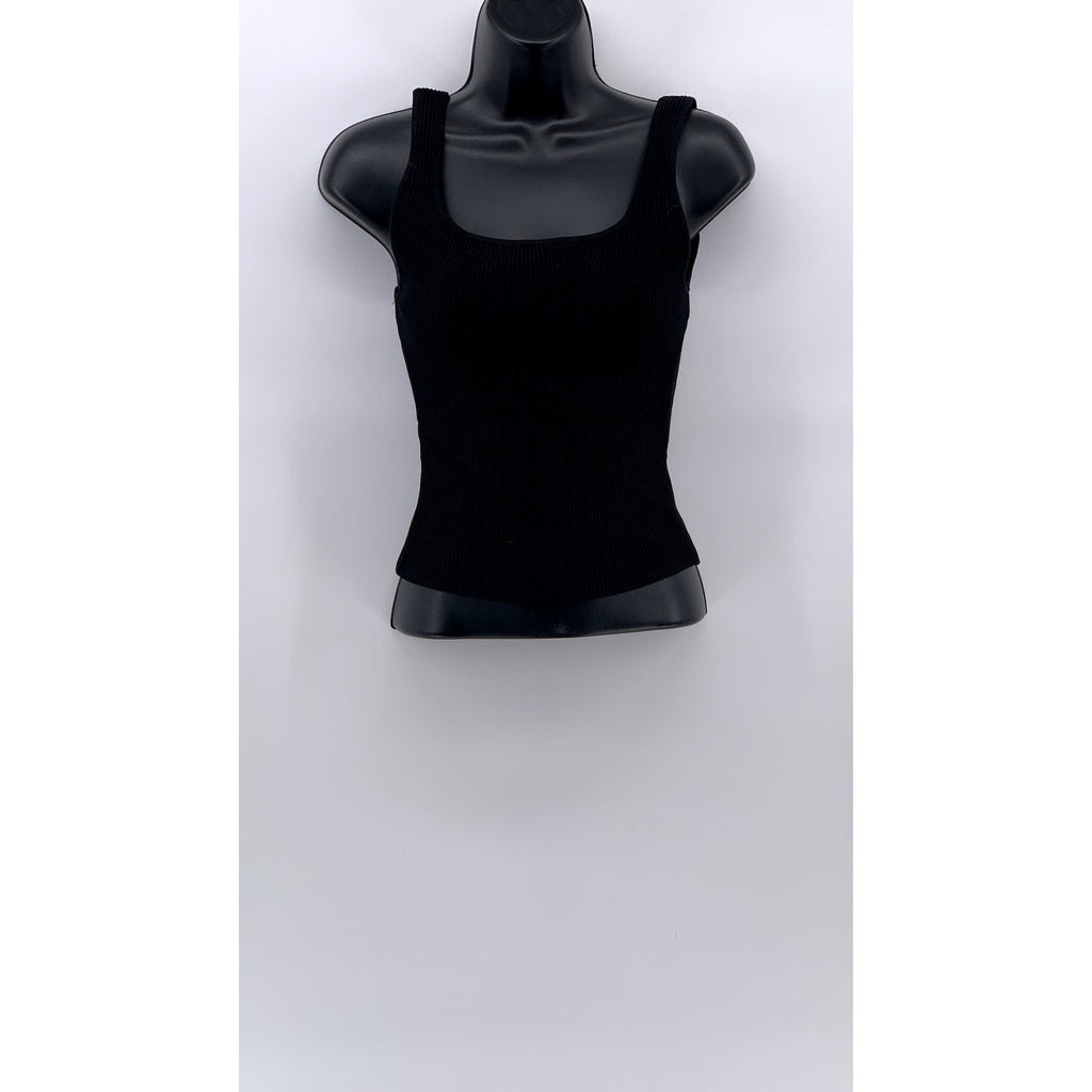 UNBRANDED Women's Black Scoop-Neck Tank Top SZ S