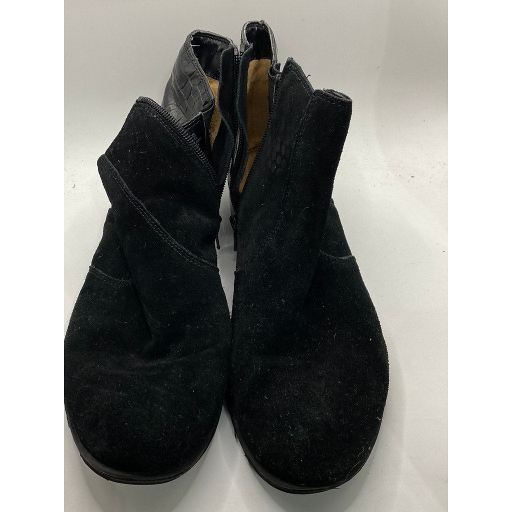 NATURALIZER Women's Black Leather/Faux Suede Jump Boots SZ 10