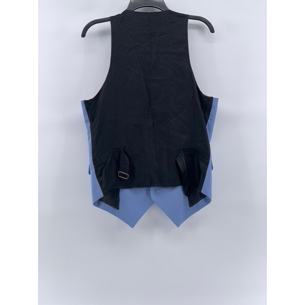 CUSTOME NATIONAL Men's Light Blue Wool Five-Button Adjustable Suit Vest SZ 48