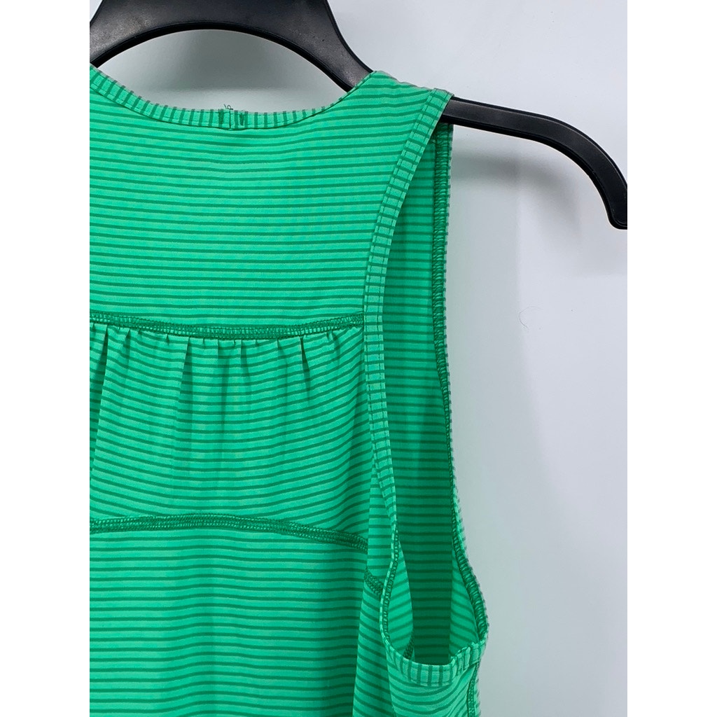 KIRKLAND SIGNATURE Women's Green Striped Scoop-Neck Tank SZ L