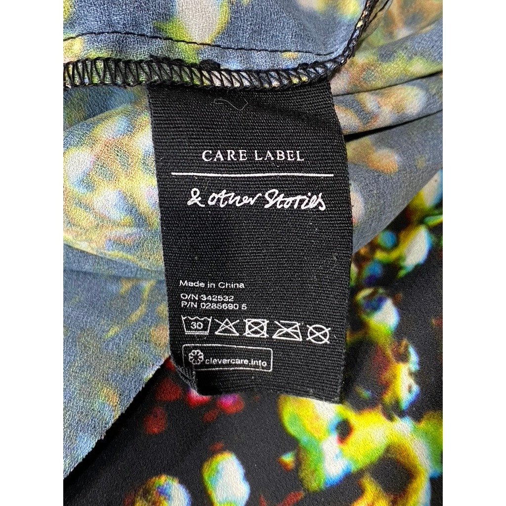 STOCKHOLM ATELIER & OTHER STORIES Women's Black Floral Midi Skirt SZ 6