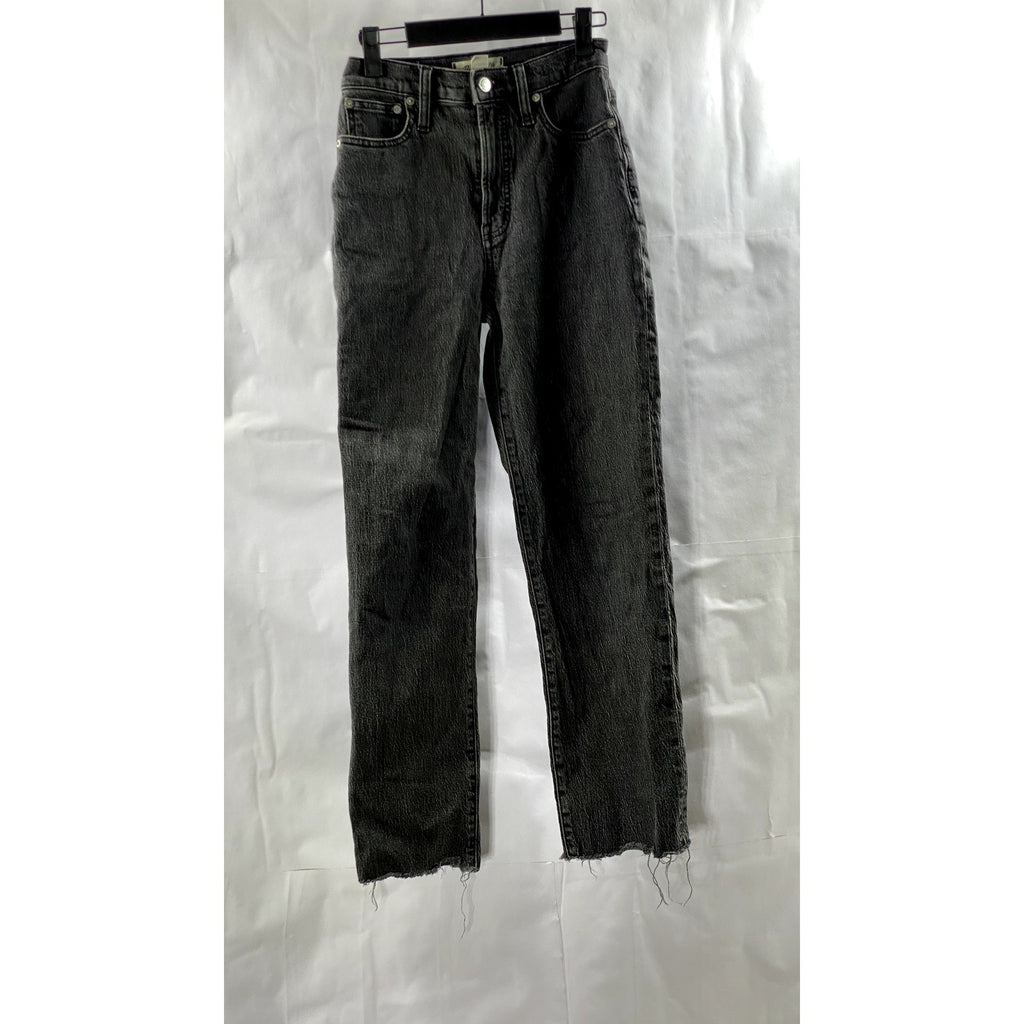 MADEWELL Women's Washed Black Denim The Perfect Vintage Straight Jean SZ 23