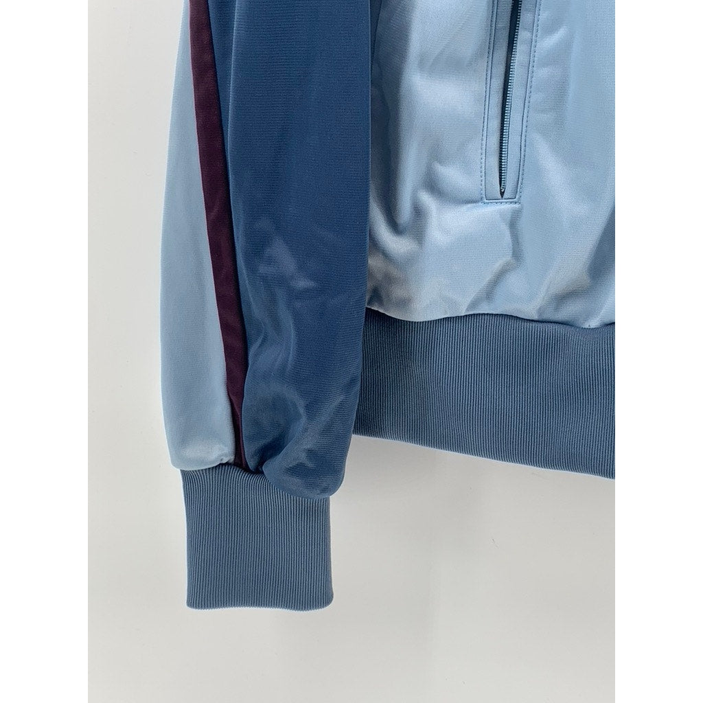 NIKE Men's Vintage 80's Blue Stand Collar Long Sleeve Zip-Up Track Jacket SZ M