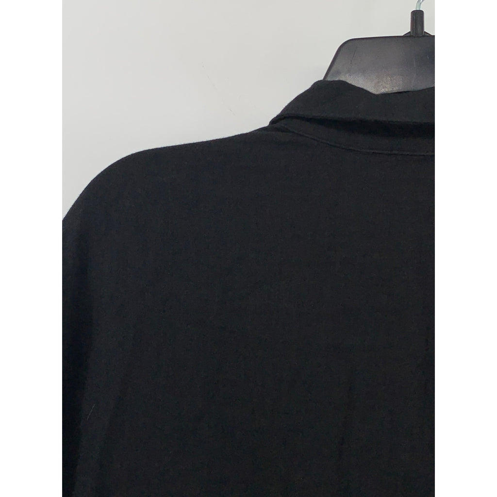 GAP Women's Black Solid Lightweight Split-Neck Short Sleeve Top SZ S