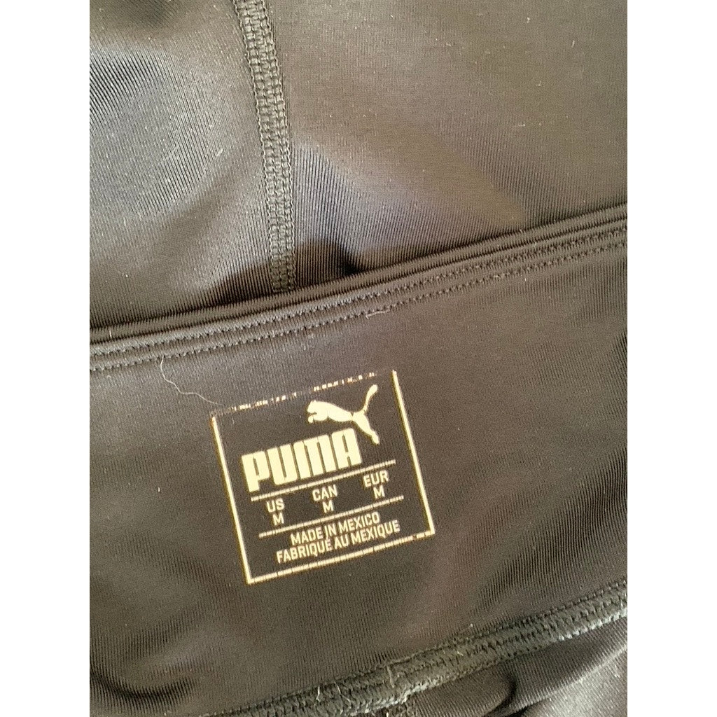 PUMA Women's Black Logo Pull-On 4" Biker Shorts SZ M