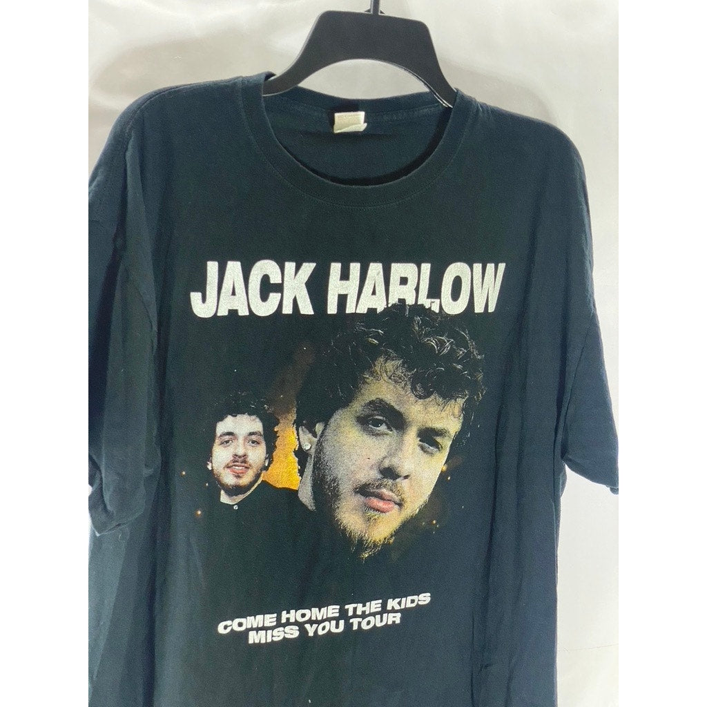 FRUIT OF THE LOOM Men's Black 'Jack Harlow' Tour List Graphic T-Shirt SZ XL