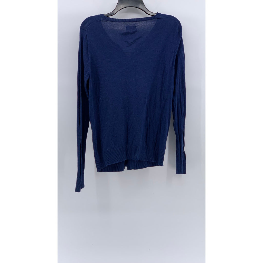 OLD NAVY Women's Maternity Navy Blue Knit V-Neck Button-Up Cardigan SZ M
