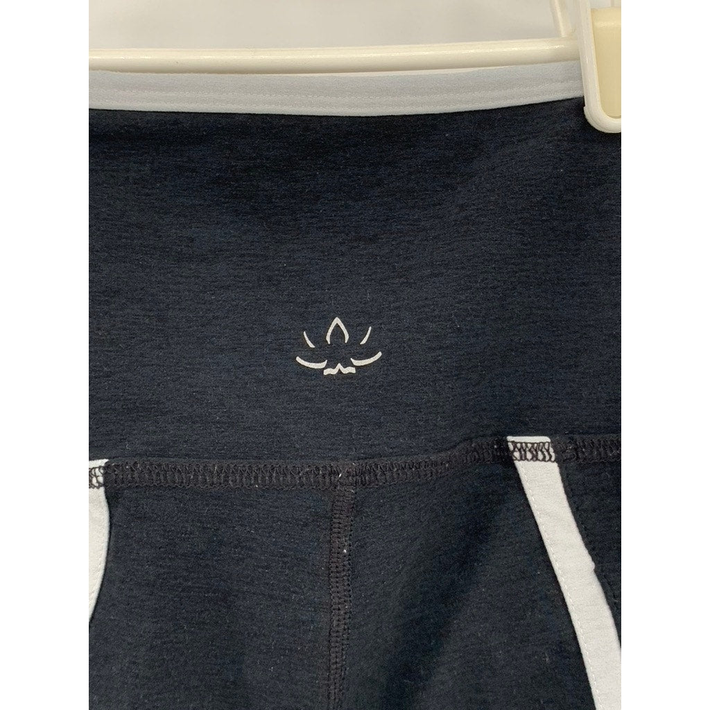 BEYOND YOGA Women's Black Striped High-Rise Ankle-Cropped Leggings SZ XS
