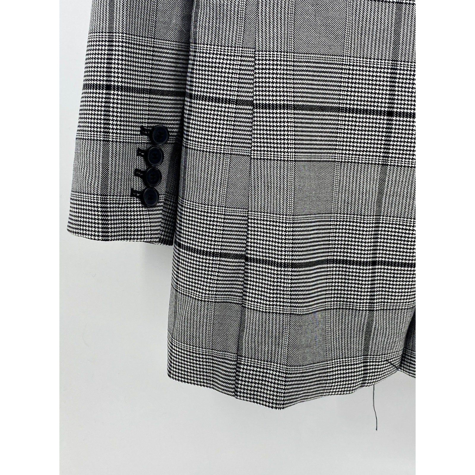 VINCE CAMUTO Women's Black Bold Glen Plaid Two-Button Notch Collar Blazer SZ 0