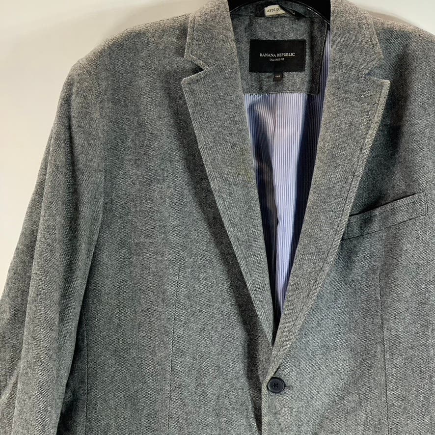 BANANA REPUBLIC Men's Grey Heather Donegal Tailored-Fit Two-Button Blazer SZ 44R