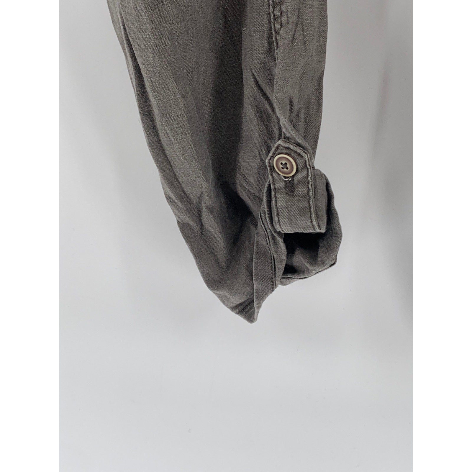 LEVEL 99 Women's Washed Gray Linen-Blend Cropped Cargo Pants SZ 26