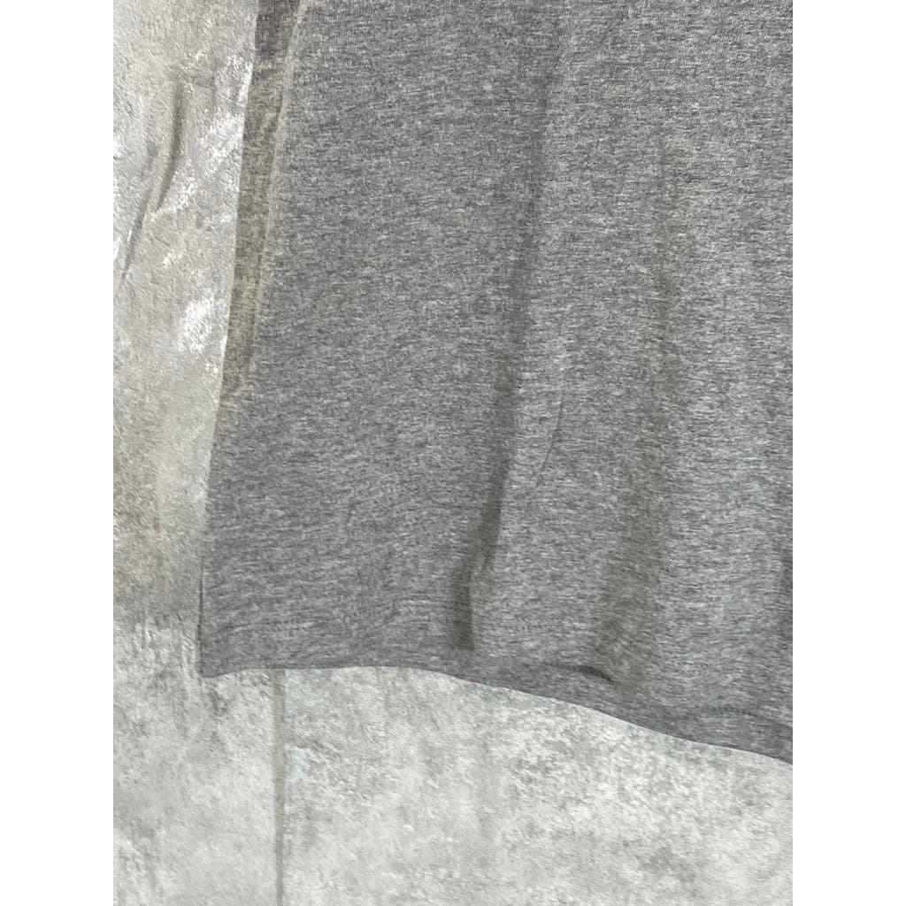 AMERICAN EAGLE Men's Burgundy/Grey Standard-Fit Crewneck T-Shirt SZ M