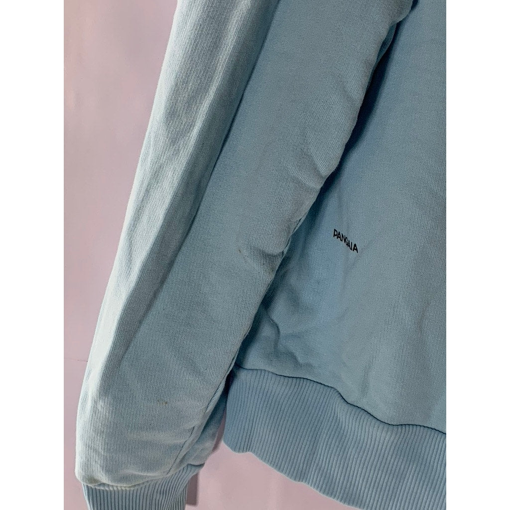 PANGAIA Women's Teal Zip-Up Hooded Organic Cotton Sweater SZ M