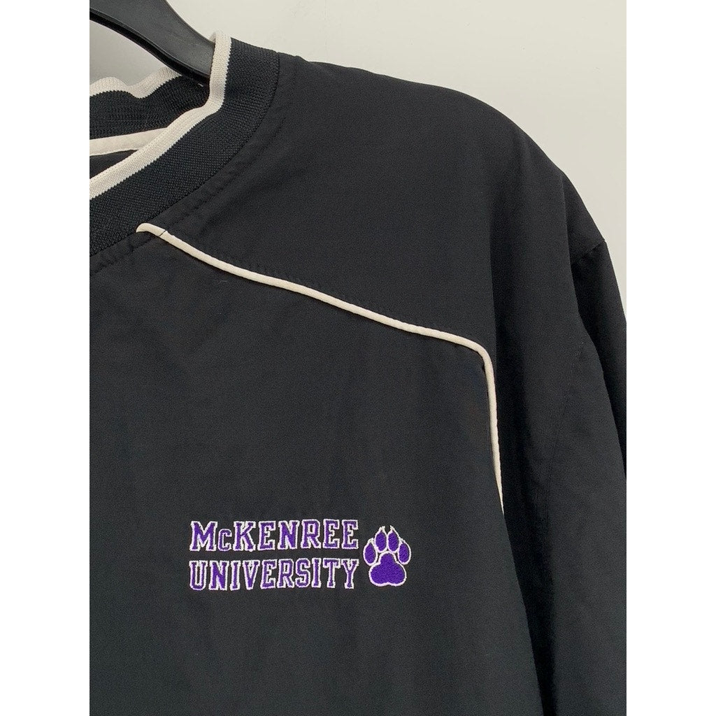 RUSSELL Men's Black Mckendree University V-Neck Long Sleeve Windbreaker SZ M