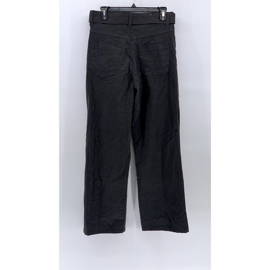 ZARA Men's Charcoal Gray Pleated Straight-Leg Regular-Fit Belted Pants SZ 29