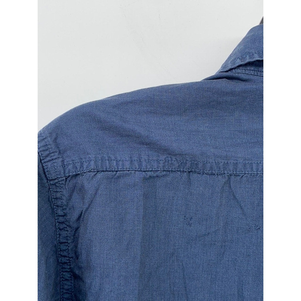 H&M Men's Blue Double-Pocket Regular-Fit Button-Up Long Sleeve Shirt SZ M