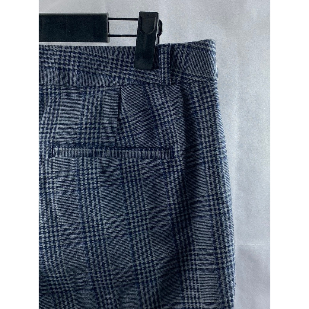 BANANA REPUBLIC Women's Blue Plaid Sloan Slim-Fit Ankle Pant SZ 6