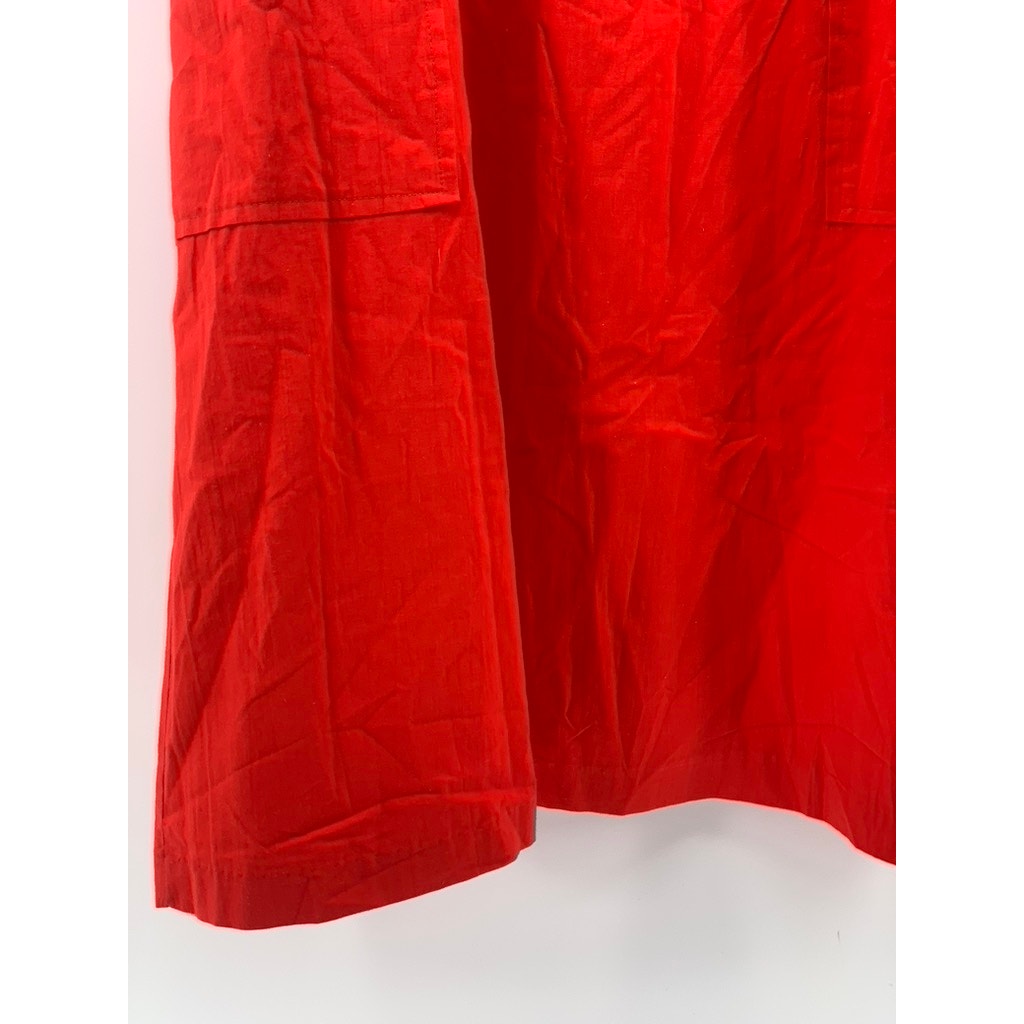 ADAM YVES Women's Vintage Red Side-Closure A-Line Midi Skirt SZ 16
