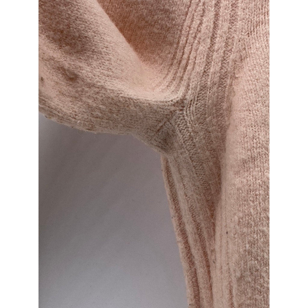 J.CREW POINT SUR Women's Light Pink Knit Mock-Neck Long Sleeve Sweater SZ XXS