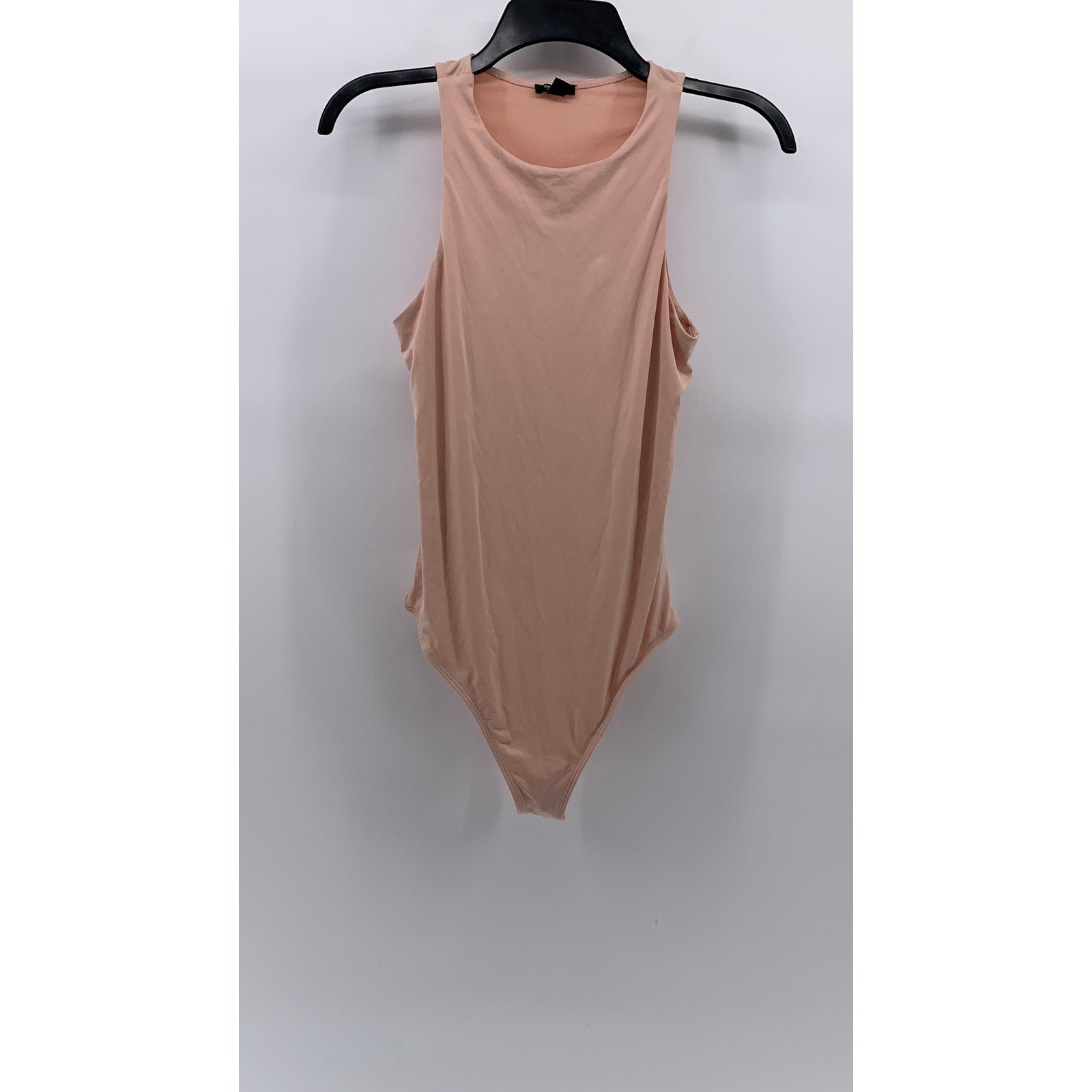 EXPRESS Women's Peach Body Contour Crewneck Sleeveless Thong Bodysuit SZ S
