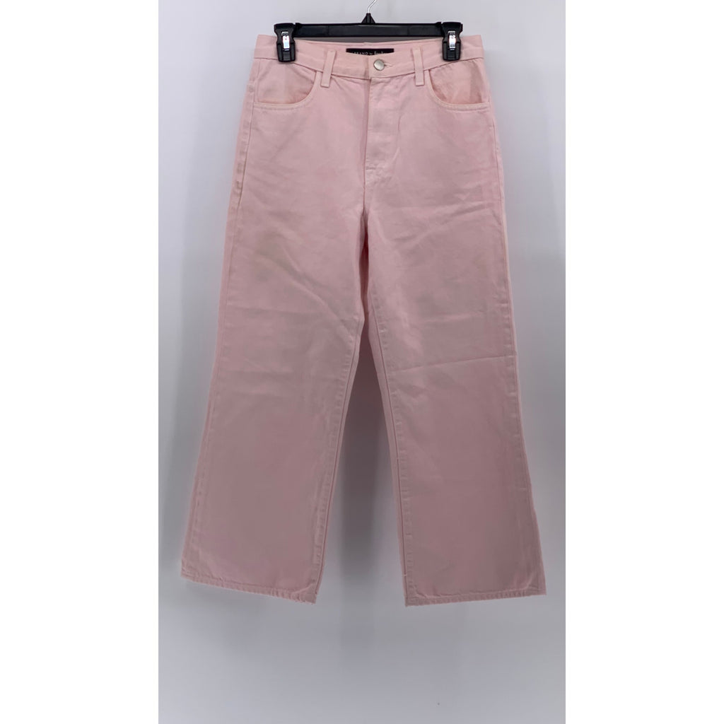 J BRAND Women’s Light Pink High Rose Straight-Leg Joan Cropped Pants SZ 28
