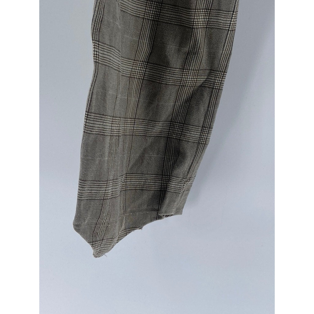 UNBRANDED Women’s Tan Plaid Hook & Bar Straight-Leg Pants SZ 12