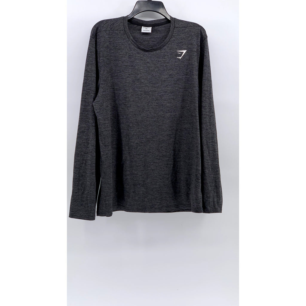 GYMSHARK Men's Charcoal Gray Crewneck Arrival Long Sleeve T-Shirt SZ 2XL