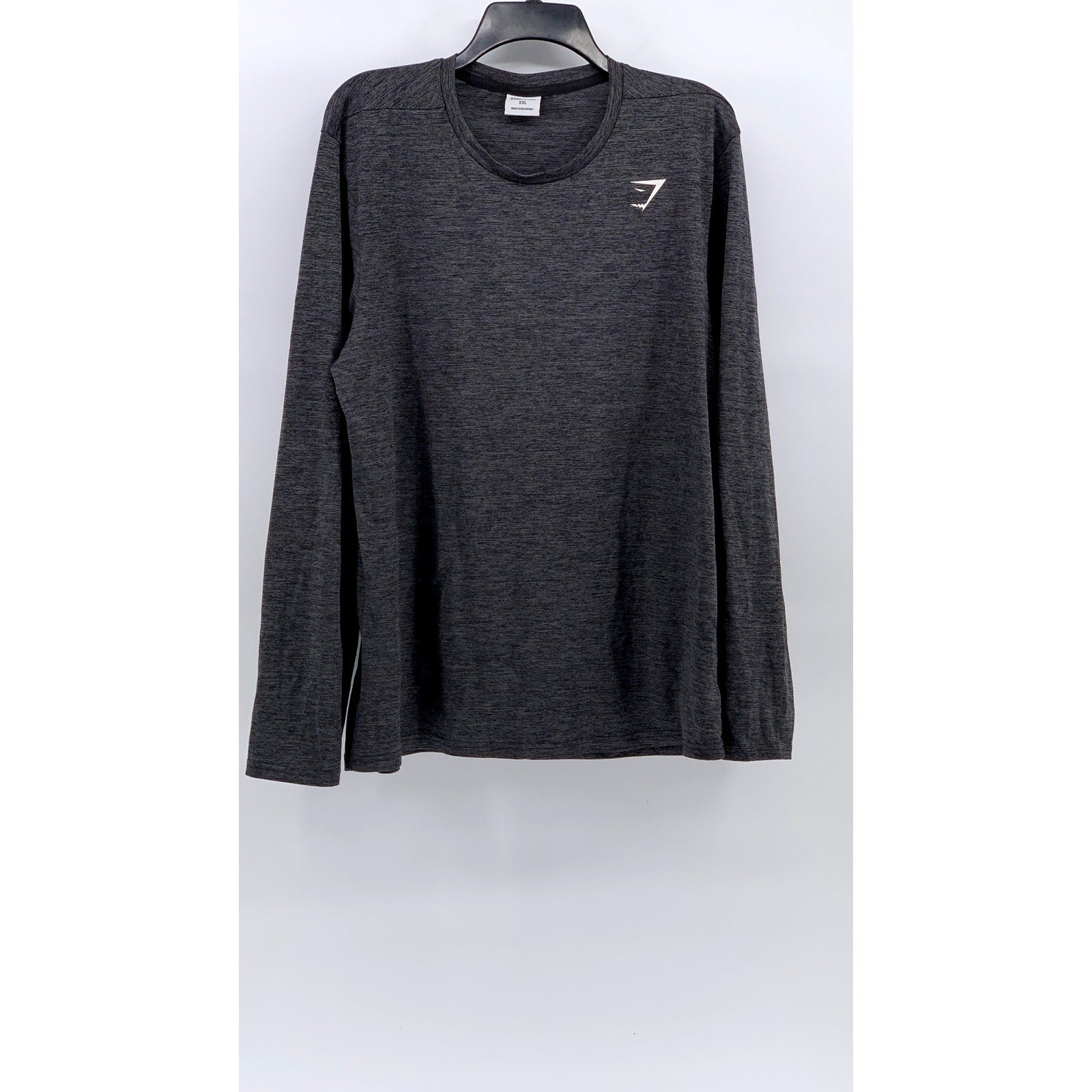 GYMSHARK Men's Charcoal Gray Crewneck Arrival Long Sleeve T-Shirt SZ 2XL