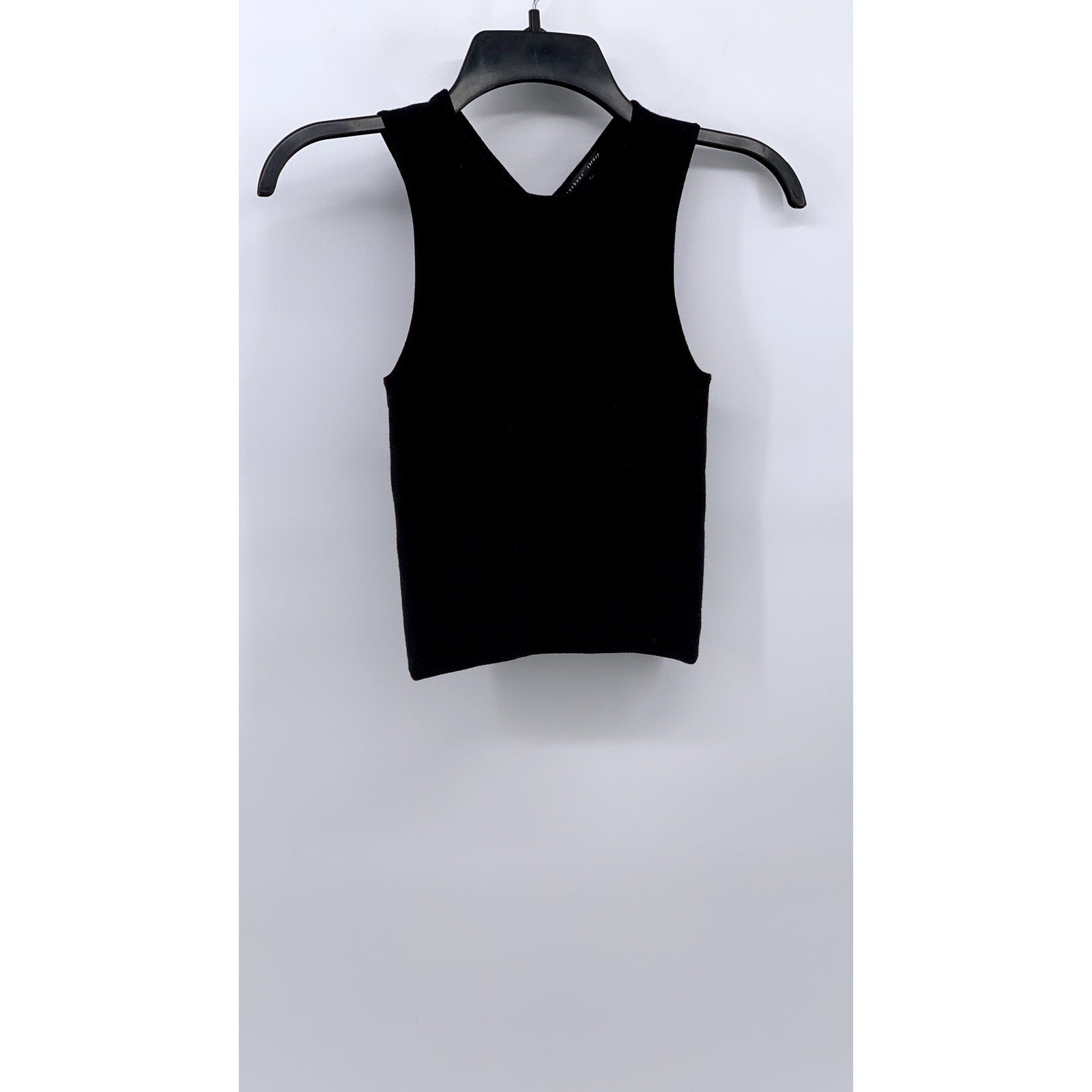 THEYSKENS' THEORY Women's Black Knit Slit Crop Top SZ P