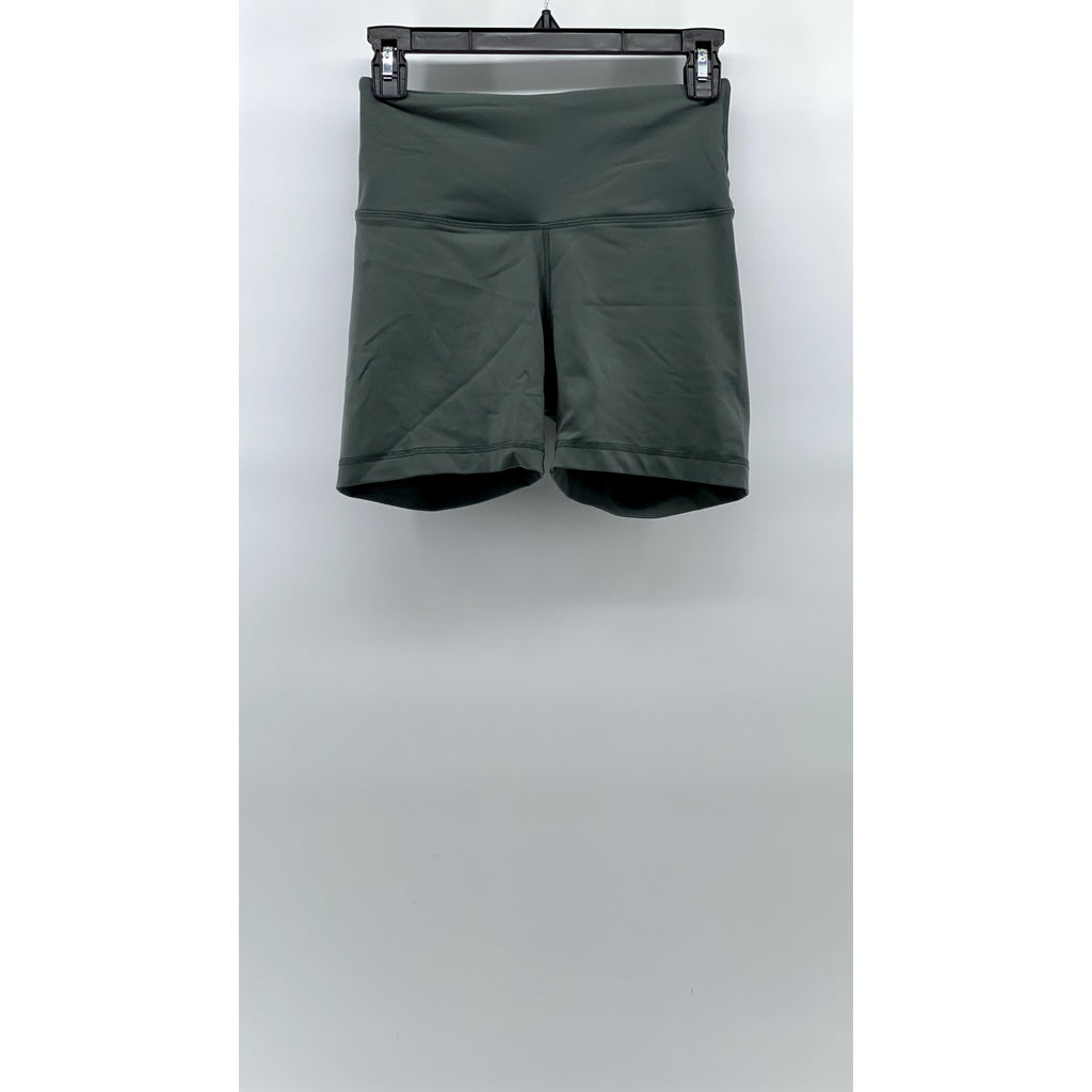 90 DEGREE BY REFLEX Women's Green Solid High-Rise Pull-On Bike Shorts SZ XS