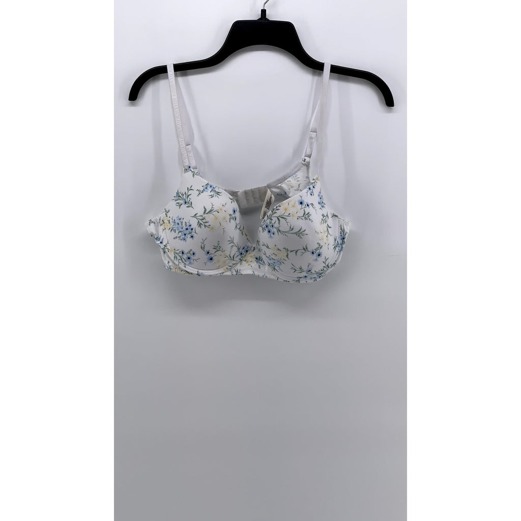 LAURA ASHLEY Women's White Floral Full Coverage Bra SZ 38C