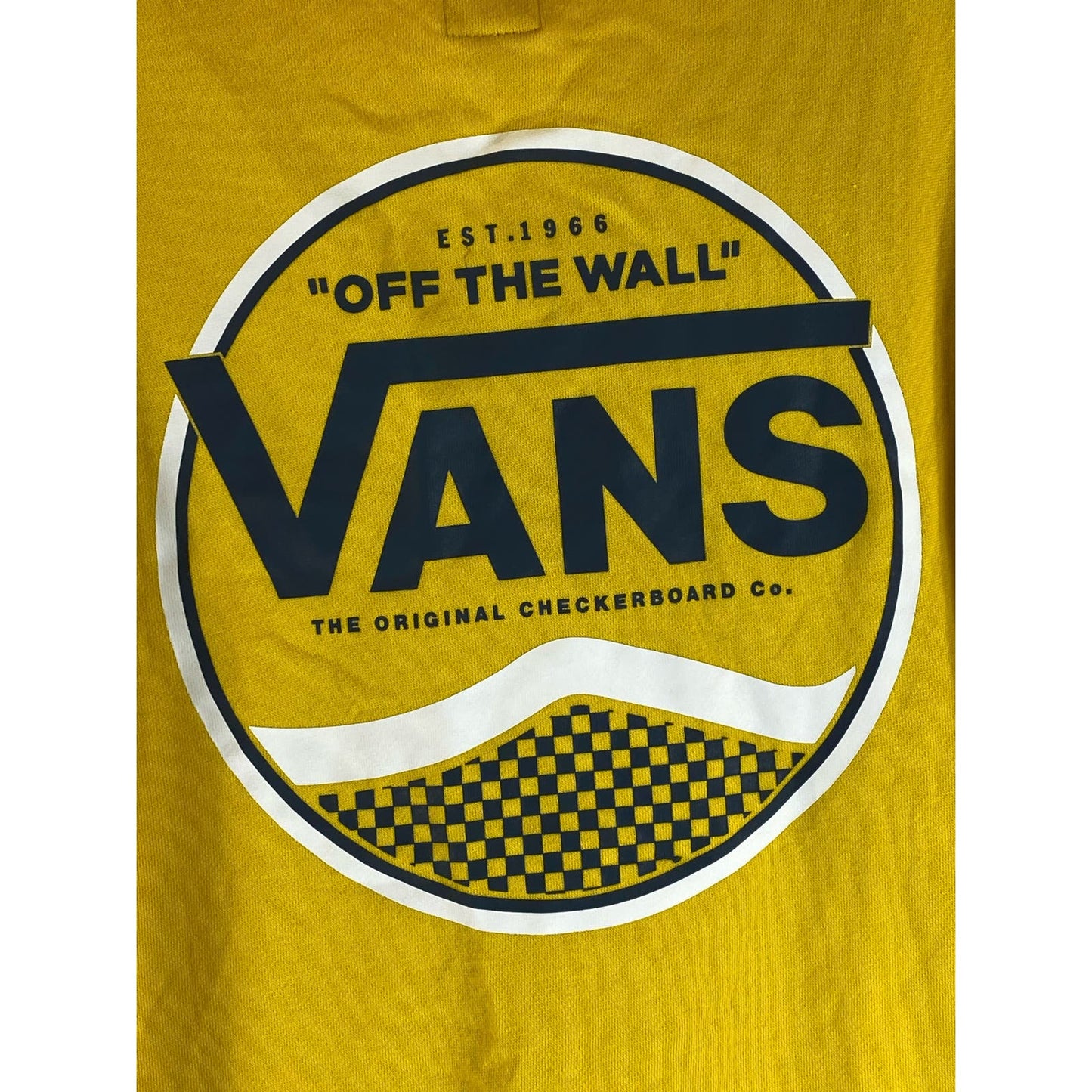 VANS Men's Yellow Cotton Off The Wall Graphic Pullover Hoodie SZ M