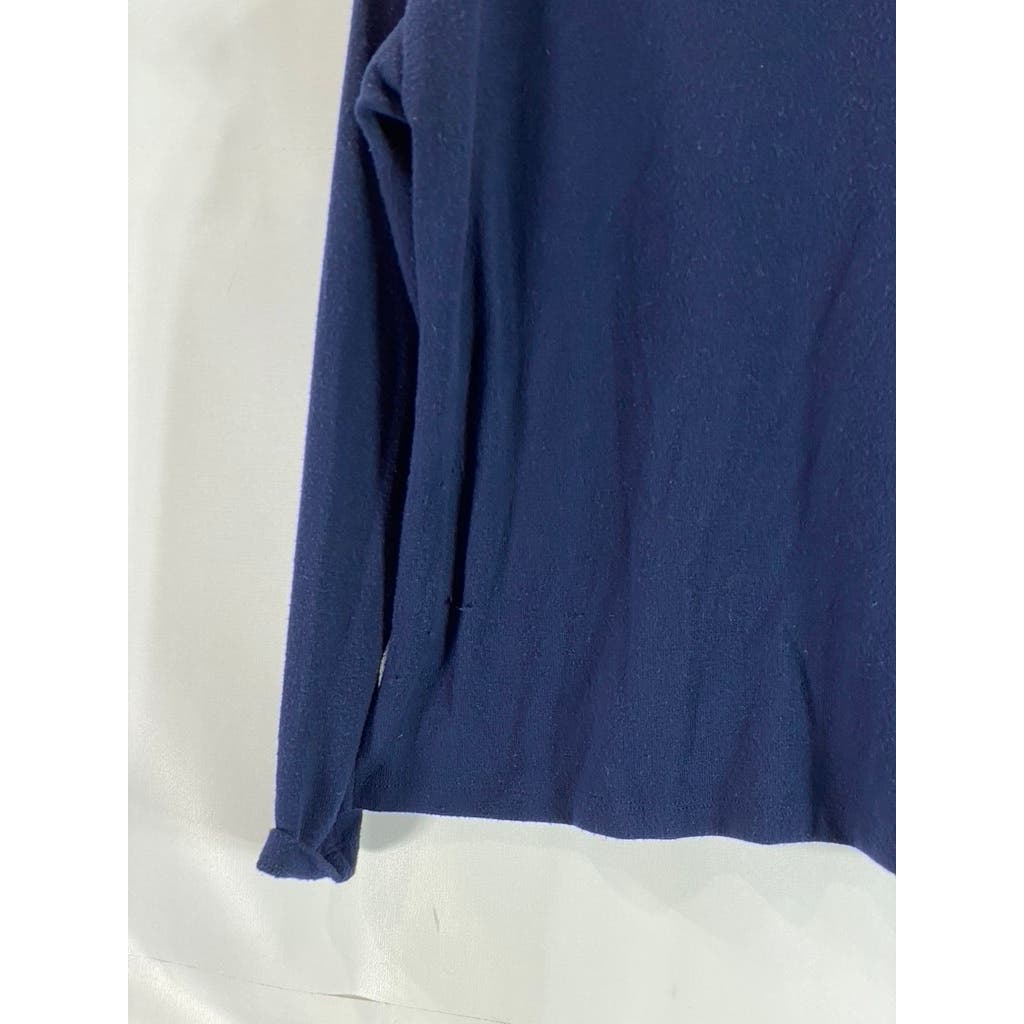 MICHAEL STARS Women's Navy Turtleneck Button-Shoulder Long Sleeve Sweater SZ XS