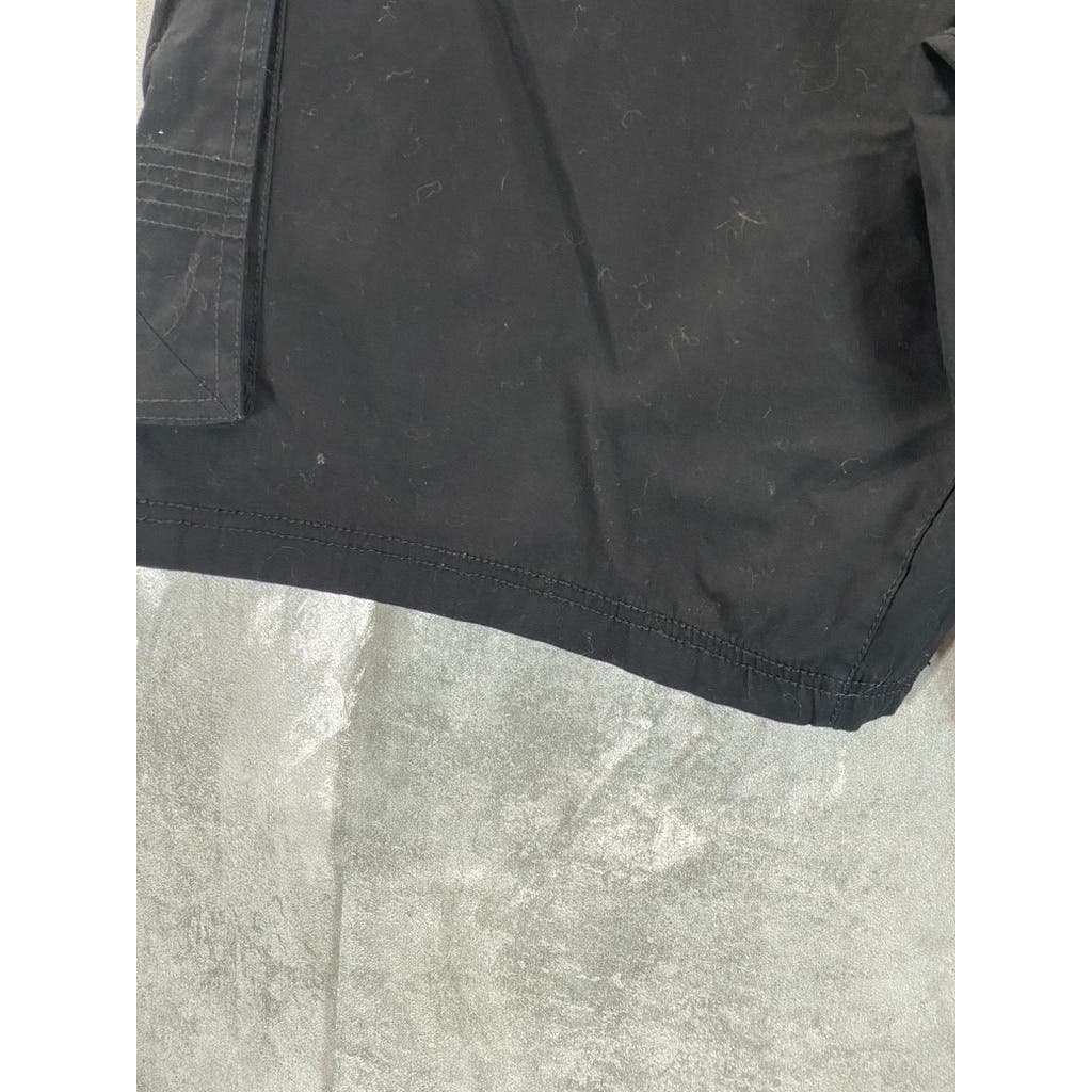 MONUMENT Men's Black Solid Drawstring Cargo Pull-On Shorts SZ XL