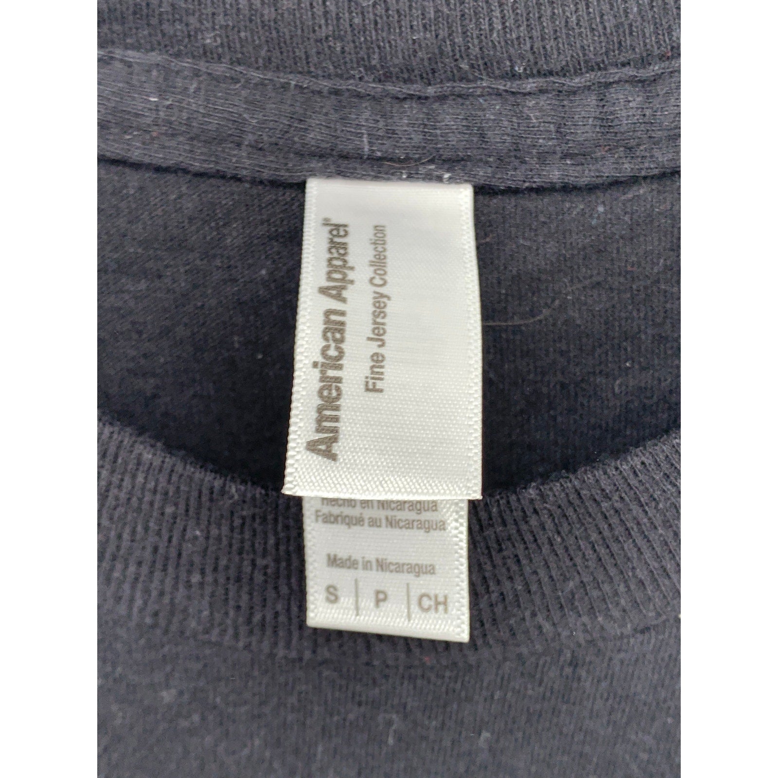 AMERICAN APPAREL Men's Black Casual Crewneck Graphic Short Sleeve T-Shirt SZ S