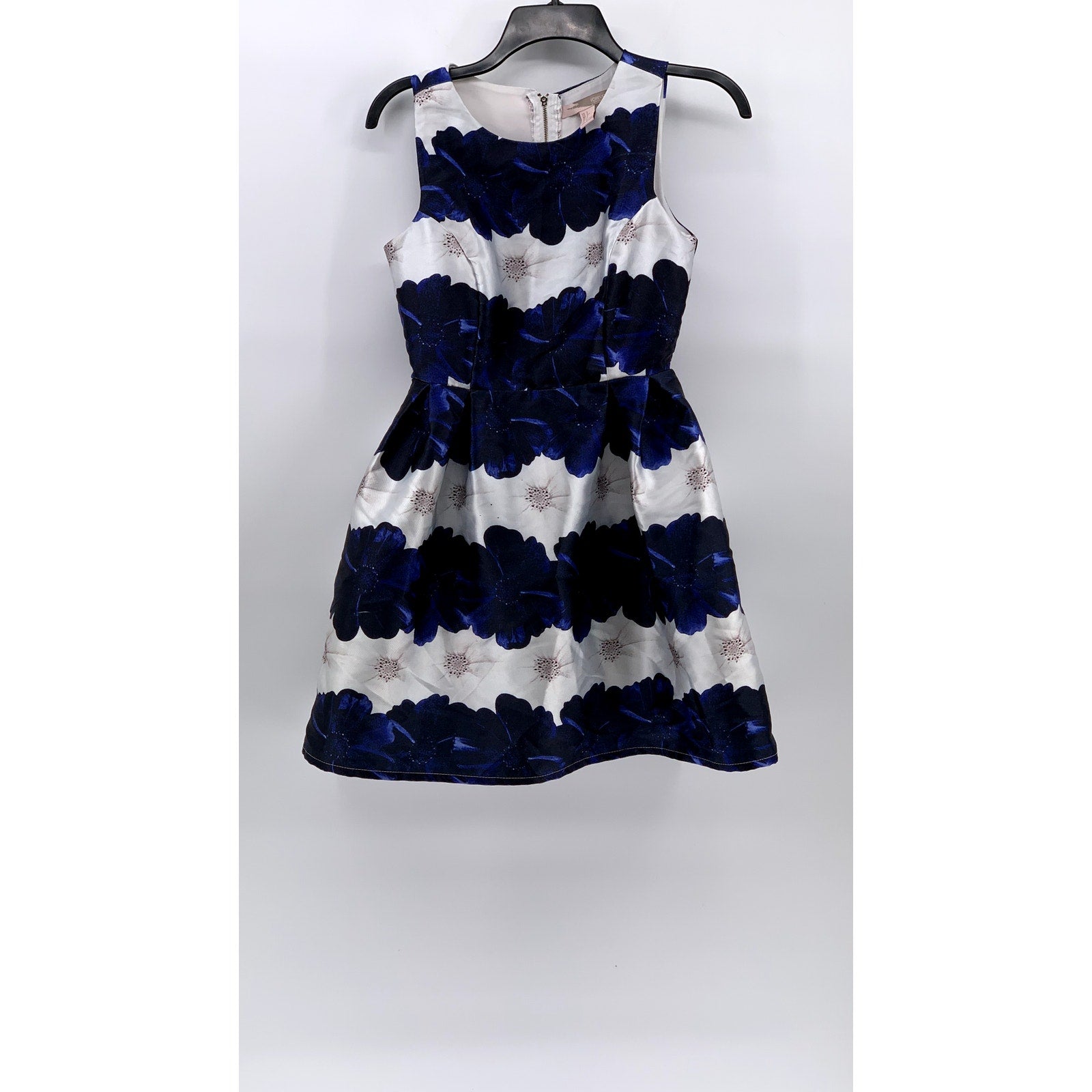 FOREVEVER 21 CONTEMPORARY Women's Blue-White Printed Fit & Flare Mini Dress SZ S