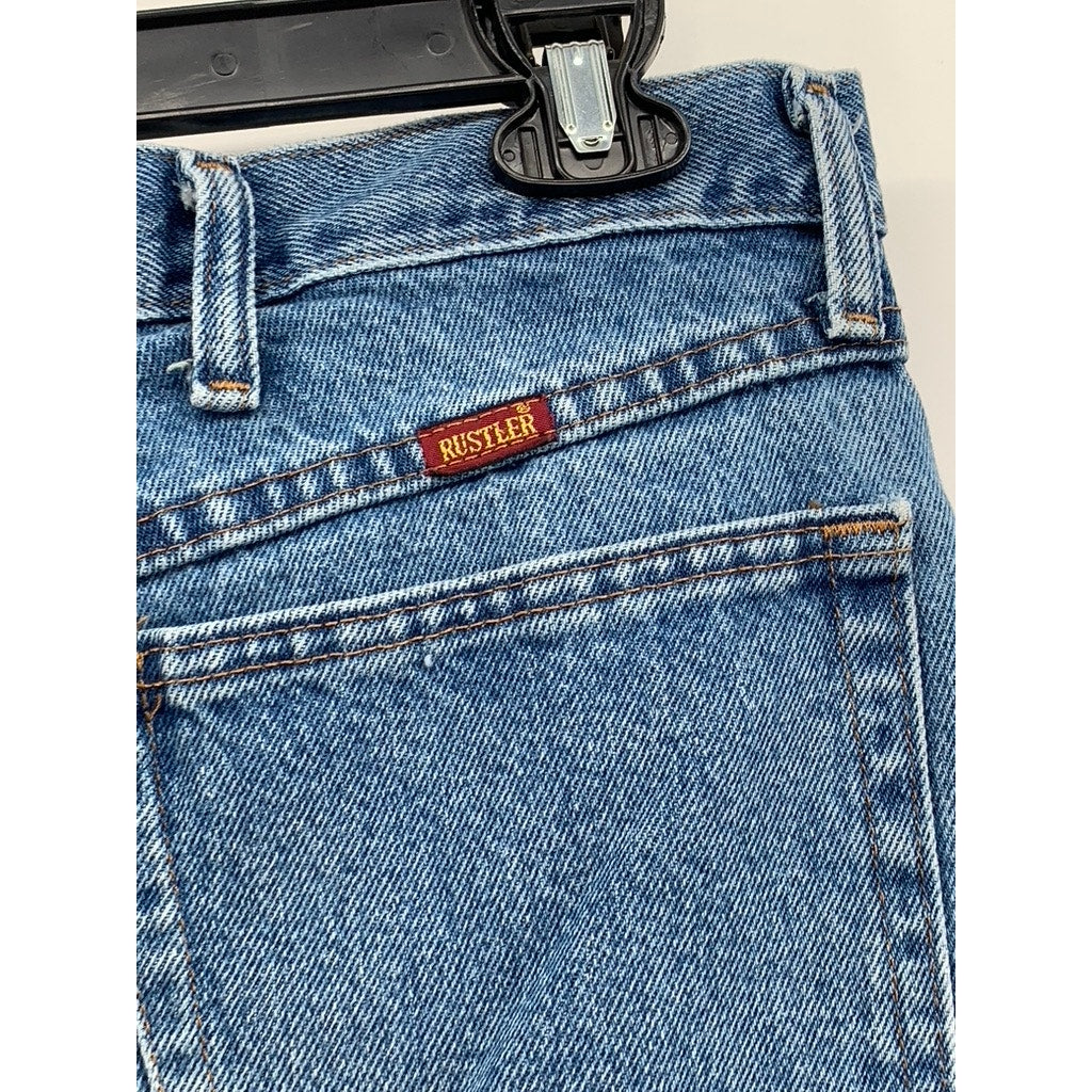 RUSTLER Men's Blue Denim Straight Leg Jeans 34X29