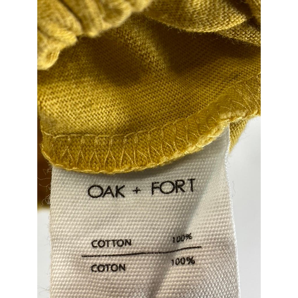 OAK + FORT Women’s Mustard Cotton Crewneck Short Sleeve Crop Top SZ S