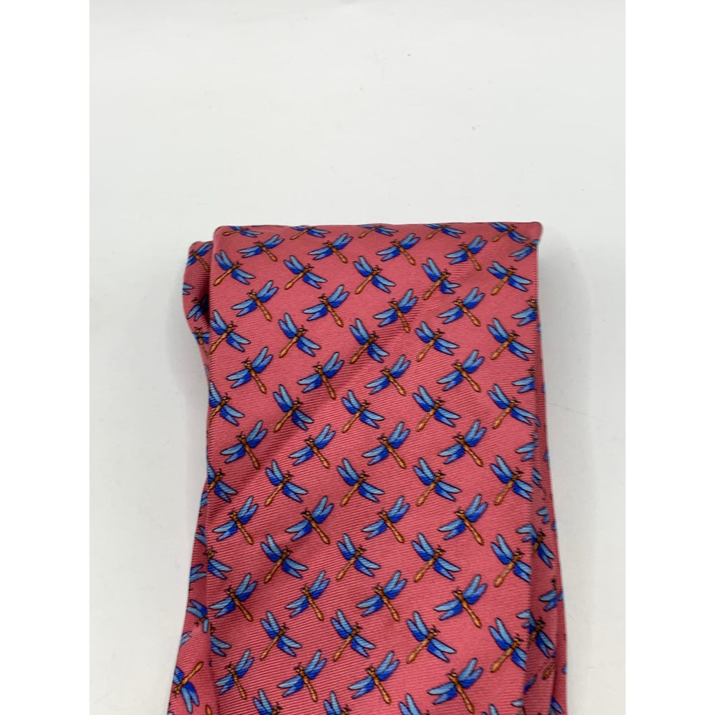 346 BROOKS BROTHERS Men's Pink-Blue Dragonfly Print Tie