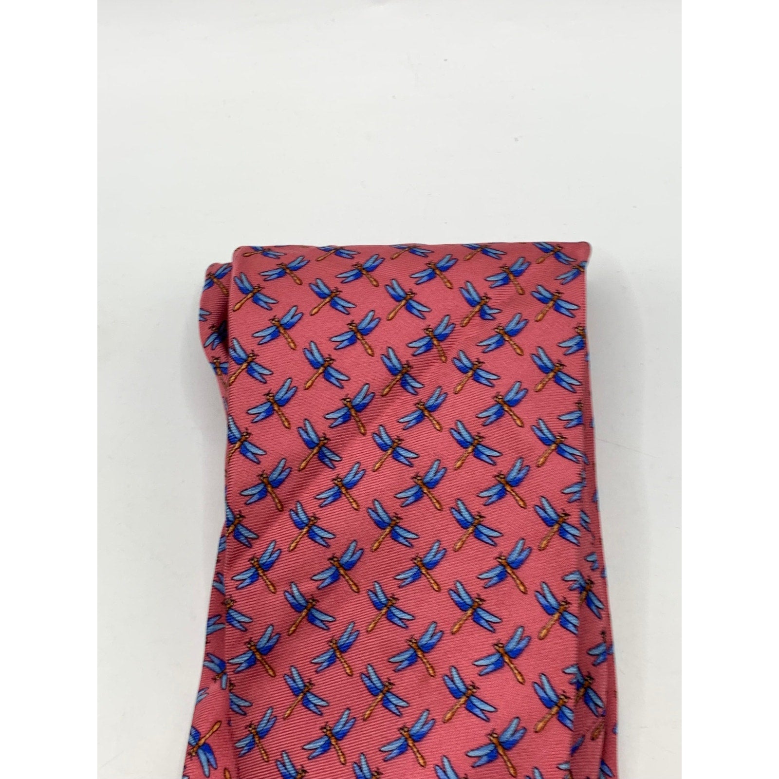346 BROOKS BROTHERS Men's Pink-Blue Dragonfly Print Tie