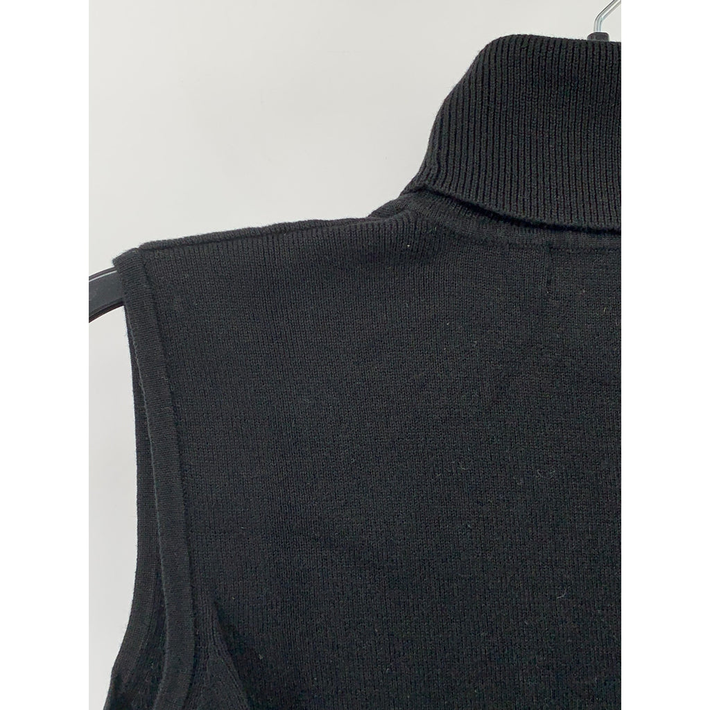 DESIGNERS ORIGINALS Women’s Black Knit Turtleneck Cotton Sleeveless Top SZ M